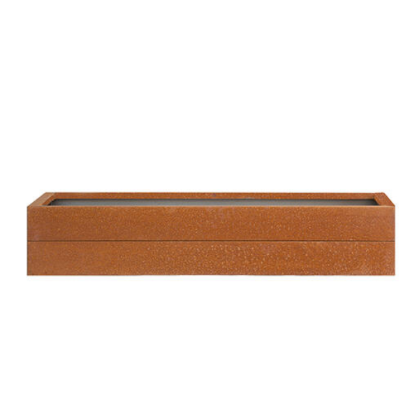 Bloembak Modulair Corten   28 cm hoog zijaanzicht
